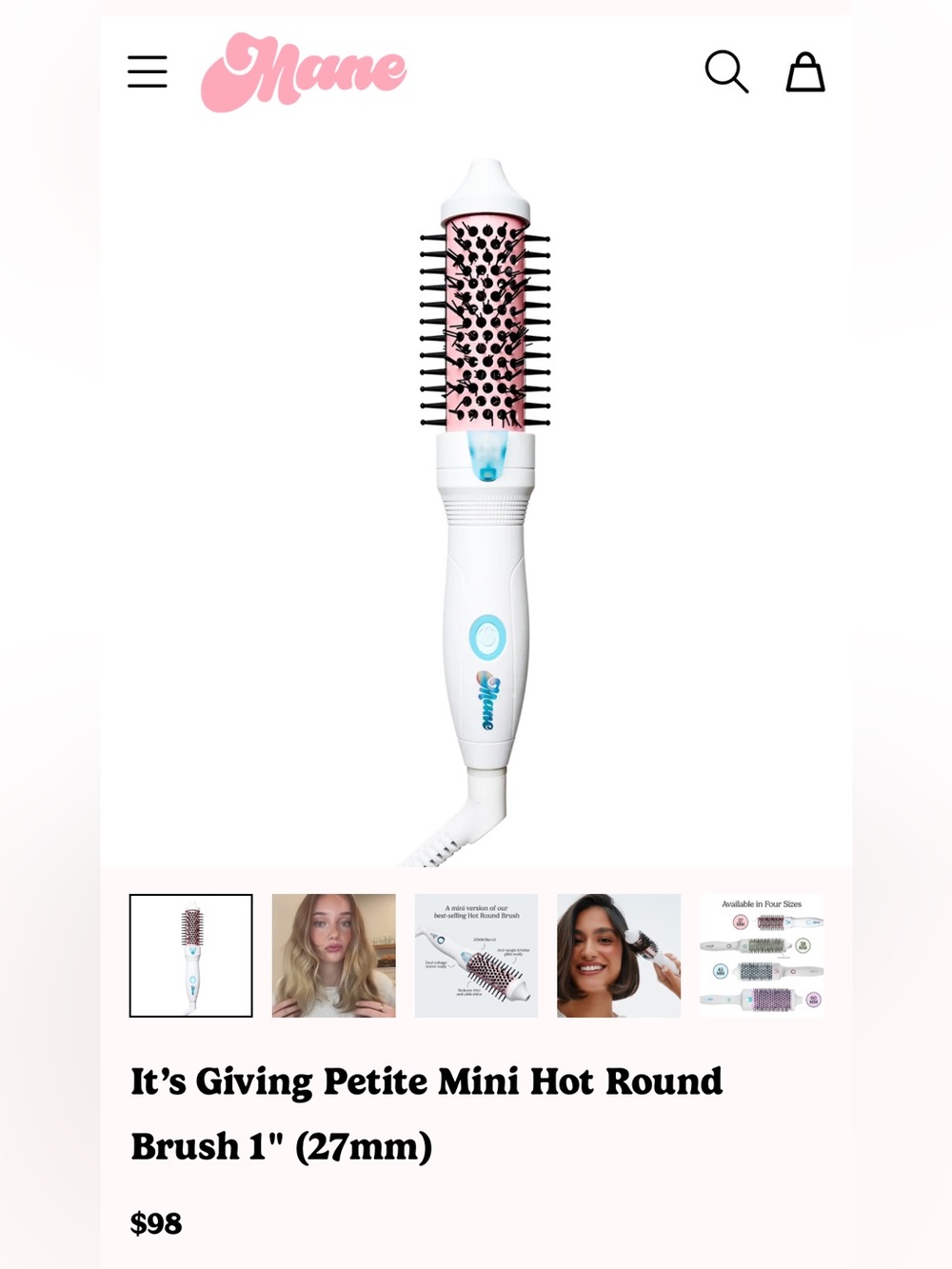 Mane It’s Giving Petite Mini Hot Round Brush 1" (27mm)